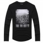 2017 Men Autumn New Vintage Black Cotton T-Shirts Metrosexual Men Slim Long Sleeve Casual 3D Printed Bottoming Fashion T-Shirt