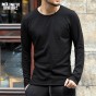 Winter Autumn Men 2018 New British Style Fashion T-Shirt Men T-Shirt Long Sleeve Slim Solid Cotton Casual Top Tees High Quality