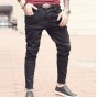 New Mens Jeans Ripped Holes Pants Korean Style Influx Black Casual Trousers Cool Stretch Man Pants 2016 Spring And Summer