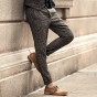 2018 New Metrosexual Men Winter European Style Plaid Slim Stretch Woolen Casual Trousers Men Business Brand Fashion Long Pants