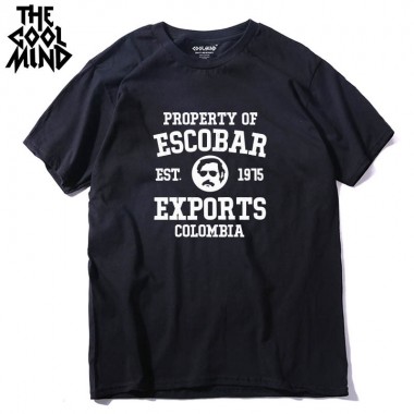 THE COOLMIND 100 Cotton Casual Short Sleeve Loose Pablo Escobar Men T Shirt