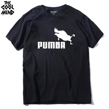 THE COOLMIND Top Quality Cotton Casual Simba Pumba Printed Men T Shirt Fashion Funny Mens Short Sleeve O-Neck Mens T-Shirt
