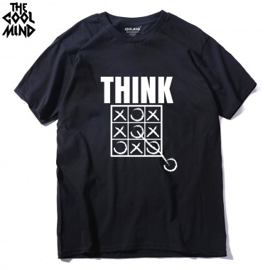 THE COOLMIND Think Outside The Box Funny Cool Creative Men T Shirt 2017 Short Sleeve O Neck Casual Mens T-Shirt Tee Shirts