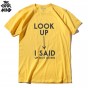 THE COOLMIND Cotton Look Up I Said Funny Printed T Shirts 2017 Summer Mens Short Sleeve O-Neck T-Shirt Mens Streetwear Tops