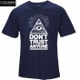 THE COOLMIND Top Quality Tees Men Runk Retro Cotton Crewneck T Shirt DonT Trust Anyone T Shirts Casual Cool MensT-Shirt