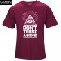 THE COOLMIND Top Quality Tees Men Runk Retro Cotton Crewneck T Shirt DonT Trust Anyone T Shirts Casual Cool MensT-Shirt