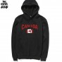 THE COOLMIND Casual Cotton Blend Thick Fabric Canada Maple Printed Men Hoodies With Hat Autumn Winter Fleece Men Sweatshirts