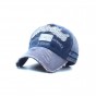 2017 Summer Unisex Caps Casual Letter Adjustable Outdoor Mens Baseball Caps Sun Hat Broken Hole Womens Baseball Cap Grey Blue