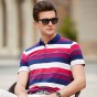 Brother Wang Brands 2018 New Summer Mens Casual POLO Shirt Business Fashion Embroidery Striped Short-Sleeved Polo Tops Male