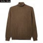 Brother Wang Brand 2017 Winter New Mens Turtleneck Sweater Fashion Slim Casual Thick Warm Pullover Sweater Male 3217