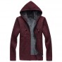 Brother Wang Brand 2017 Winter New Mens Cardigan Sweater Fashion Casual Zipper Thick Warm Hooded Sweater Coat Jacket