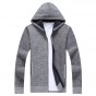 Brother Wang 2017 Winter New Men Thick Cardigan Sweater Casual Hooded Long-Sleeved Knitted Jacket Zipper Sweater Brand