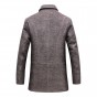 Brother Wang Brand Autumn Winter Mens Casual Wool Coat Fashion Business Slim The Long Section Windbreaker Coat 1717