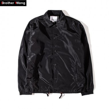 Brother Wang Brand 2018 New Spring Summer Mens Casual Thin Jacket Fashion Bright Color Slim Coat Solid Color Trench Jacket