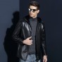 2017 Autumn Winter New Mens Casual Hooded Leather Jacket Fashion Business Men Faux Leather Jacket Brand Clothes
