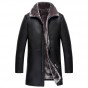 2017 Winter New Mens Long Warm Leather Jacket Fashion Casual Thickening Imitation Fur Fur Coat Male Brand Clothes