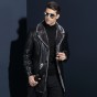 2017 Winter New Man With Long Leather Jacket Business Fashion Fur Collar Warm Thickened Coat Male Brand Clothes