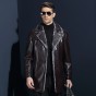 2017 Winter New Man With Long Leather Jacket Business Fashion Fur Collar Warm Thickened Coat Male Brand Clothes