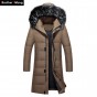 Brother Wang Brand 2017 Winter New Mens Long Down Jacket Fashion Knee Warm White Duck Down Coat Male Plus Size 4XL 5XL 6XL