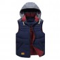 Mens Vest Male Autumn And Winter Fashion Casual Hooded Vest Splicing Slim Young Men Wear Double-Sided Mens Jacket