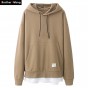 Brothers Wang Men'S Hoodies Classic Kangaroo Pockets Cotton Loose Hoodedshirt Simple Solid Color Casual Man Clothing In Fall