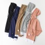 Brothers Wang Men'S Hoodies Classic Kangaroo Pockets Cotton Loose Hoodedshirt Simple Solid Color Casual Man Clothing In Fall