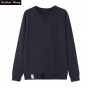Brother Wang Brand 2018 New Mens O-Neck Cotton Sweatshirt Classic Style Solid Color Fashion Casual Pullover Sportswear Male