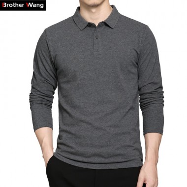2018 Spring New Mens Brand POLO Shirt Business Casual Classic Style Cotton Slim Long-Sleeved Polo Shirt Blouse Tops 5XL 6XL