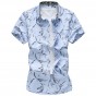 2017 Summer New Large Size Men Shirt 6XL 7XL Male Casual Print Short Sleeve Shirt Hawaii Shirt Brand Mens Clothing