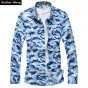 Mens Shirts Fashion Camouflage Printed Casual Shirts Spring &Amp; Autumn Slim Male Large Yards Long Sleeved Brand Leisure Shirts