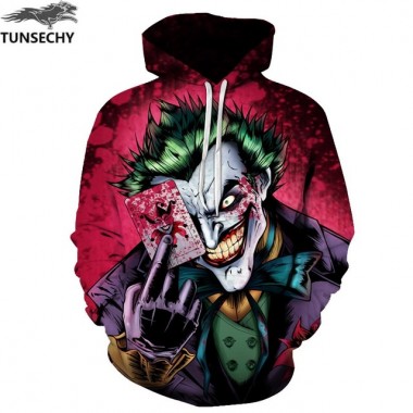 TUNSECHY New Sweatshirts Men Brand Hoodies Men Joker 3D Printing Hoodie Male Casual Tracksuits Size S-XXXL Wholesale And Retail