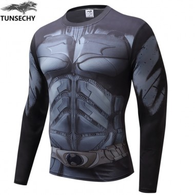 Men Crossfit Long Sleeve Compression Shirt Marvel 3D Superhero Superman T Shirt Tights Fitness Men Tops Free Transportation