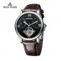Reef Tiger/RT Men's Fashion Tourbillon Designer Watches Top Quality Watch with Date Day and Calfskin Leather Watches RGA191
