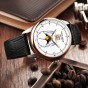 Reef Tiger/RT Fashion and Generous Watches for Men Mechanical Moon Phase Watches Double Window Date Leather Strap Watch RGA1928