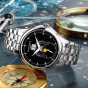 Reef Tiger/RT Vintage and Fashion Watches for Men Moon Phase Stainless Steel Watches Big Date Automatic Watch RGA1928