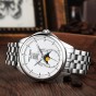 Reef Tiger/RT Vintage Watches for Men Moon Phase Stainless Steel Watches Big Date Automatic Watch RGA1928