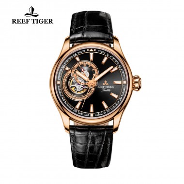 Reef Tiger/RT Dress Men Watch Tourbillon Watches Top Brand Luxury Automatic Mechanical Watch Relogio Masculino RGA1639-PBB
