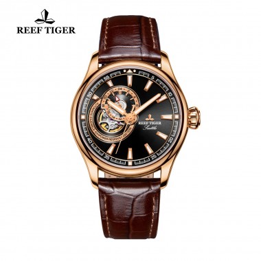 Reef Tiger/RT Dress Men Watch Tourbillon Watches Top Brand Luxury Automatic Mechanical Watch Relogio Masculino RGA1639-PBS