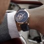 Reef Tiger/RT Casual Automatic Watches for Men Rose Gold Black Dial Watch Leather Strap RGA1693-PBB
