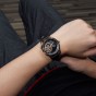 Reef Tiger/RT Casual Automatic Watches for Men Rose Gold Black Dial Watch Leather Strap RGA1693-PBB