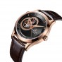 Reef Tiger/RT Casual Automatic Watches for Men Rose Gold Black Dial Watch Leather Strap RGA1693-PBS