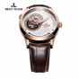Reef Tiger/RT Casual Automatic Watches for Men Rose Gold White Dial Watch Leather Strap RGA1693-PWB