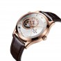 Reef Tiger/RT Casual Automatic Watches for Men Rose Gold White Dial Watch Leather Strap RGA1693-PWS