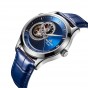 Reef Tiger/RT Designer Casual Watches Blue Dial Stainless Steel Watches Automatic Watches Genuine Leather Strap RGA1693