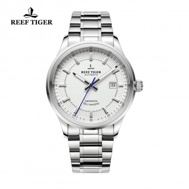 Reef Tiger/RT Business Men Top Grade Luxury Dress Watch Automatic Movement Mens 316L Solid Steel Super Luminous RGA8015-YWY