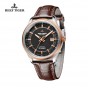 Reef Tiger/RT Watches Hot Design Dress Business Watch with Date Luminous Hands Automatic Watch Steel Case Rose Gold RGA8015-PBS