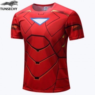 2018 Superhero Captain America Round Collar Short Sleeve T-Shirt Batman Superman Punisher Spiderman T-Shirt Free Transportation
