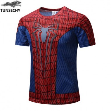 Men T-Shirt Fashion Short Sleeve Spiderman Superman Venom Captain America Batman T-Shirt Men Women Clothing Free Transportation