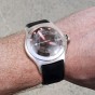 Reef Tiger/RT Men's Luminous Sport Steel Watches Big Skeleton Black Dial with Date Leather Strap Self-winding Wrist Watch RGA704
