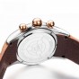 Reef Tiger/RT Men's Luxury Skeleton Sport Watches Two Tone Rose Gold Luminous Quartz Watches Genuine Leather Strap RGA792